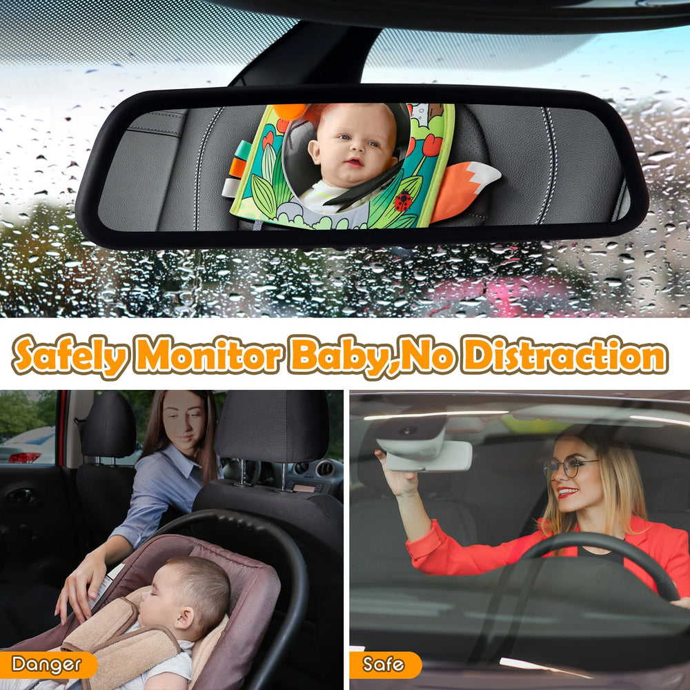 Lynncare car seat toy crinkle texture stimulates senses in motion
