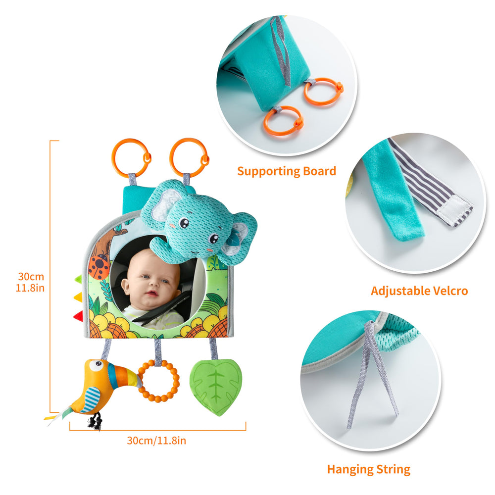 Lynncare rear-facing car mirror helps monitor baby while keeping them entertained.