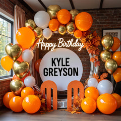 LYNSP orange balloons can float with helium or cling to walls
