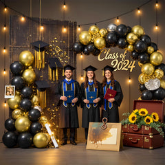 LYNSP balloons arranged into an arch for a dramatic party backdrop