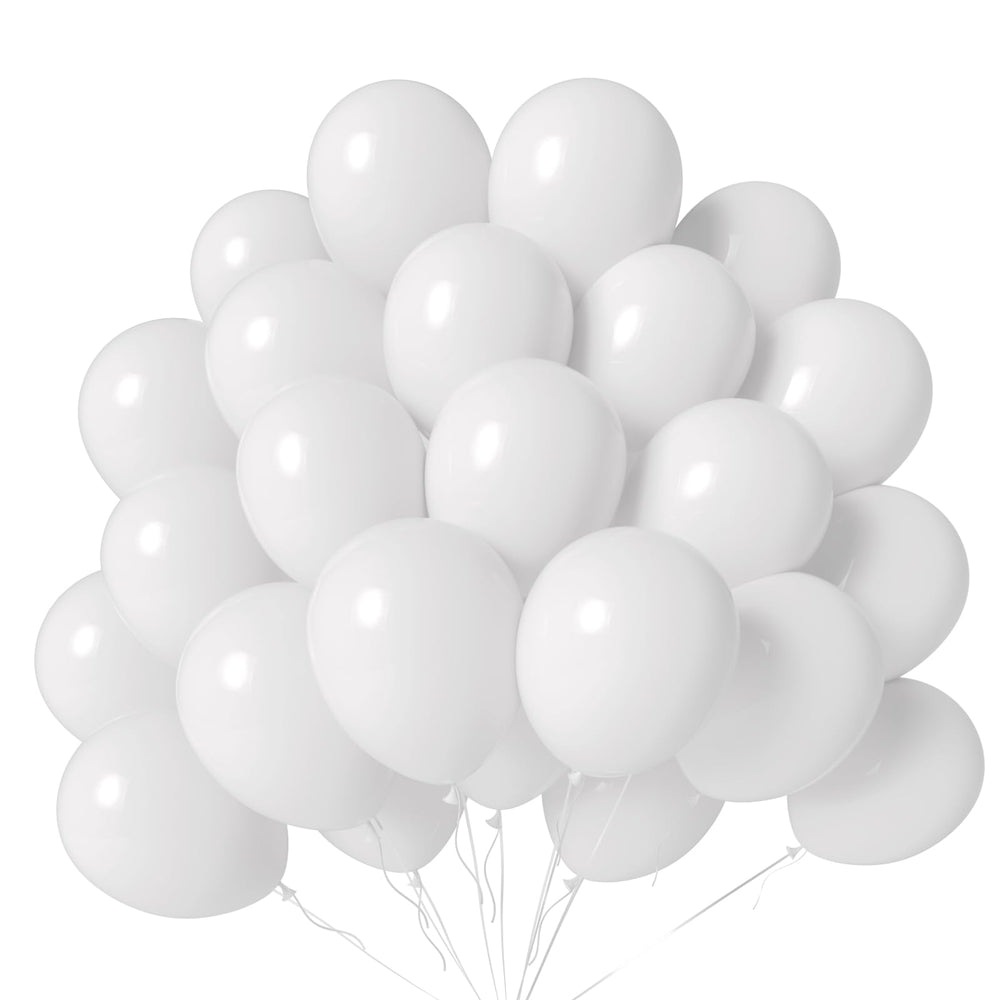 LYNSP white balloons 12 inch set for elegant wedding decor