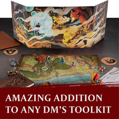 LYNX DND DM Screen 36-inch by 12-inch size fits most gaming tables.