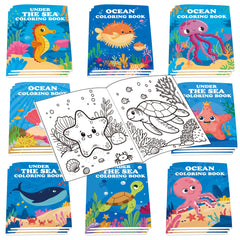 Lyosehy under-the-sea mini coloring book cover, ideal for party favors.