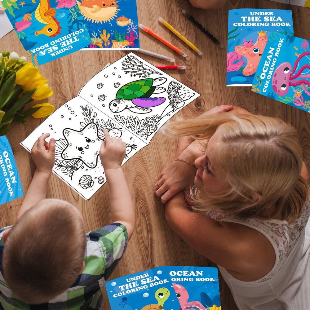 Lyosehy page preview shows ocean creatures for kid-friendly coloring.