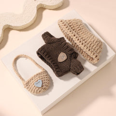 Lyreh 3-piece brown doll outfit on doll shows versatile styling options.