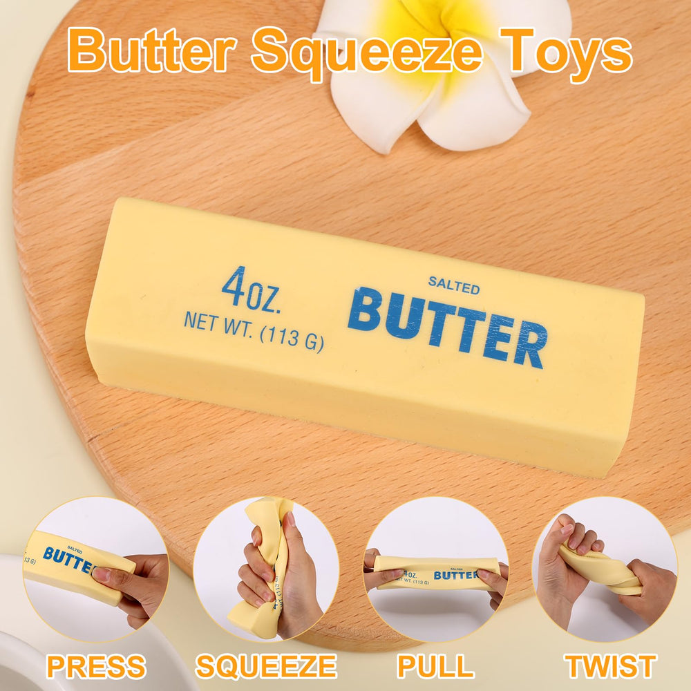 Lyreh squeeze butter toy squeezing action, slow rising feel for calm concentration.