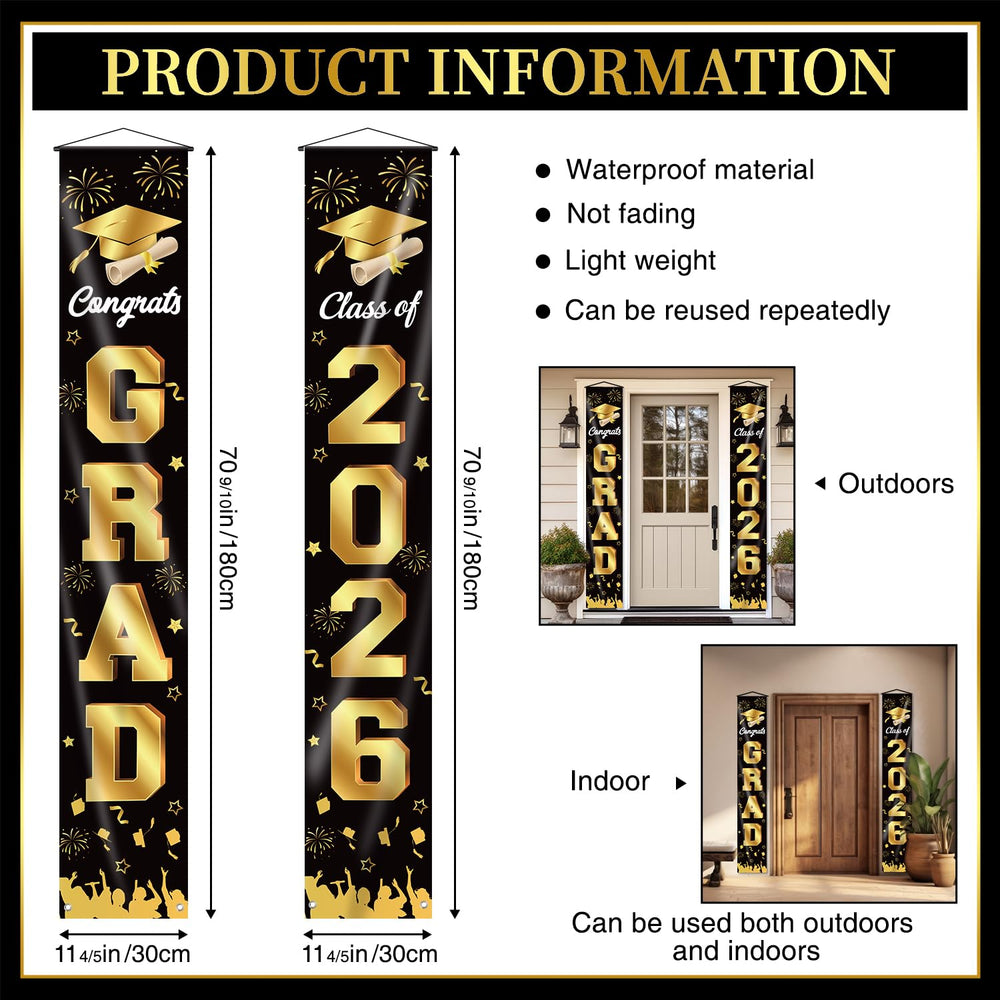 M AMFEOV class of 2026 banner for festive porch display