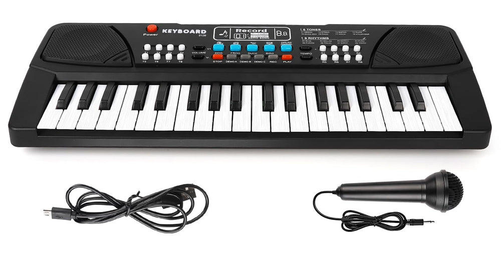 M SANMERSEN 37-key keyboard front view ideal for beginner practice.