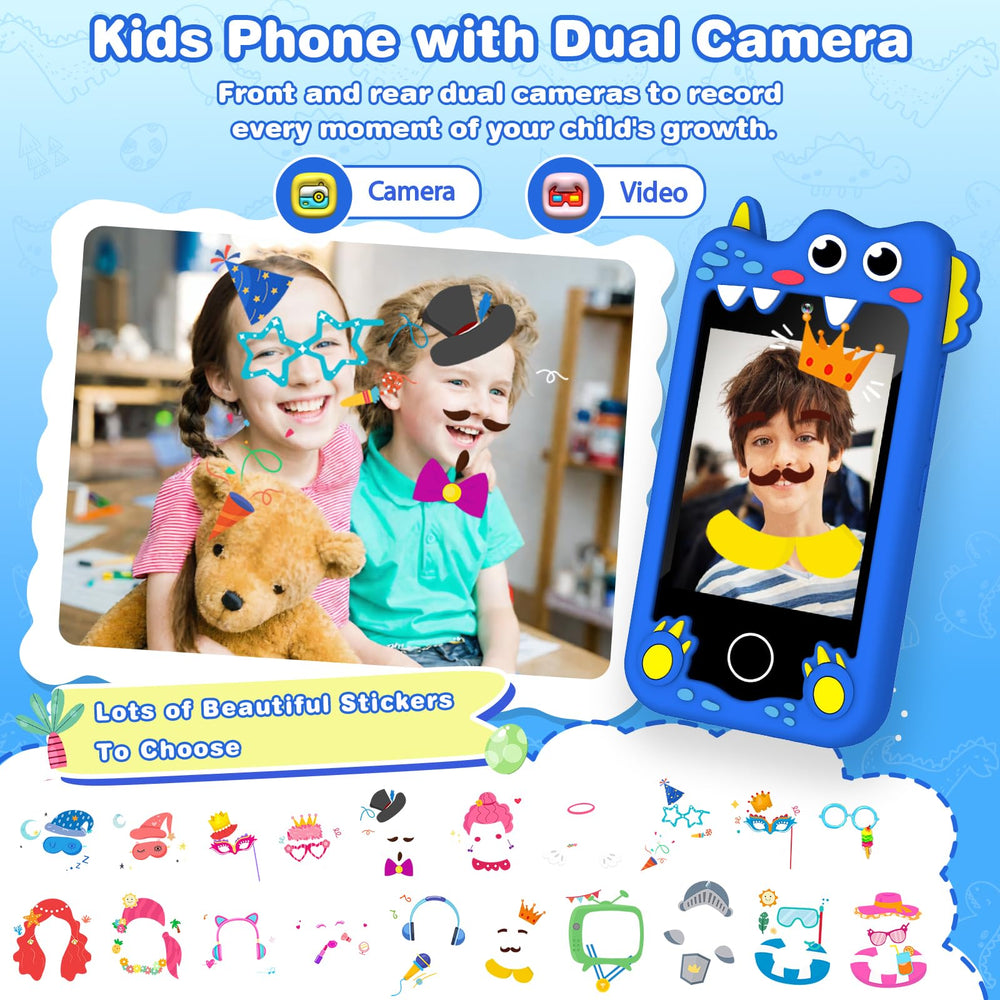 M SANMERSEN Dinosaur Kids Smartphone includes MP3 player for kid-friendly music