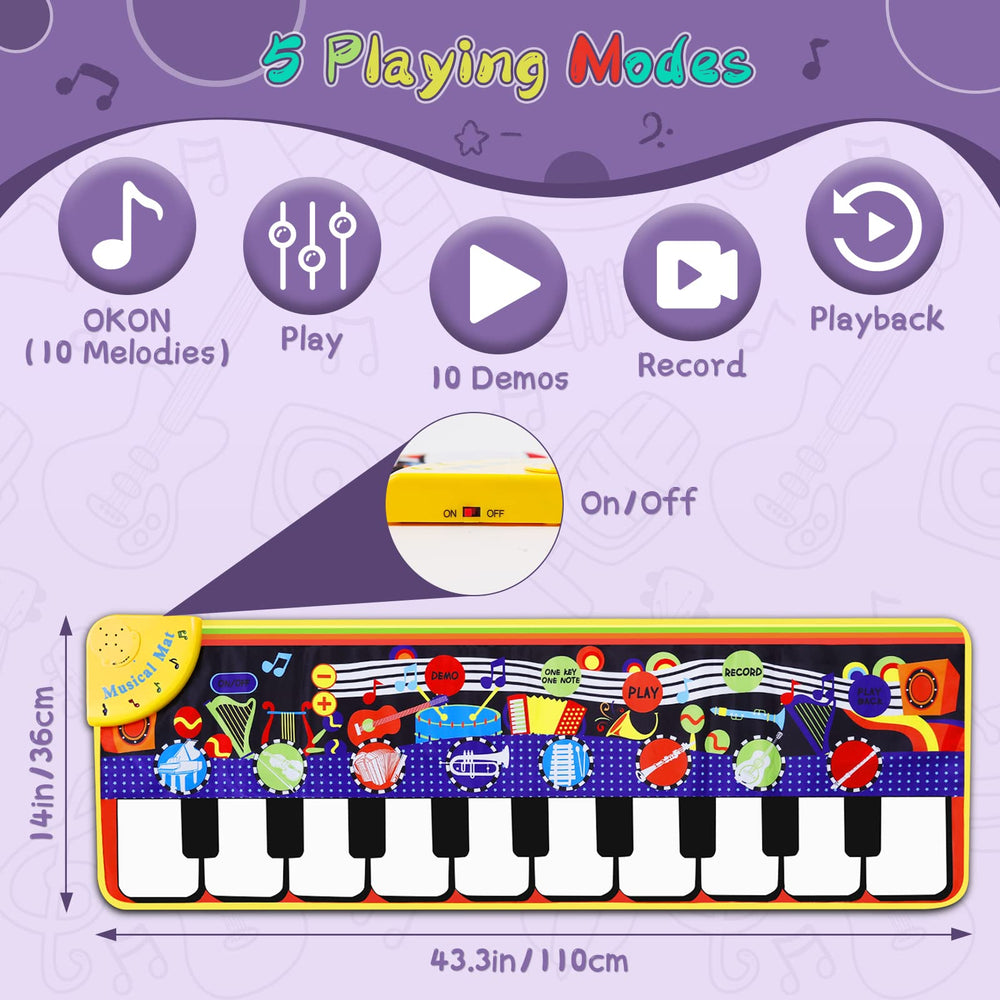 M SANMERSEN floor mat displaying colorful keys to spark hearing and rhythm exploration