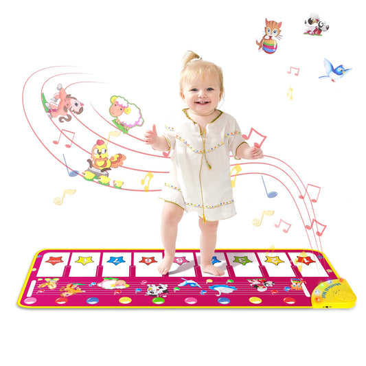 M SANMERSEN floor piano mat with keys promotes interactive music play and early listening skills.