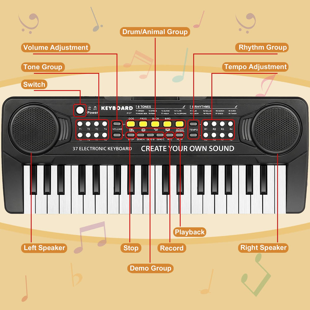 M SANMERSEN Kid Keyboard Piano dual speakers for clear, engaging sound