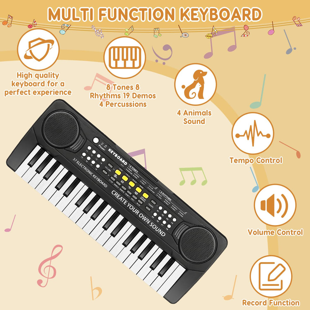 M SANMERSEN Kid Keyboard Piano wood-grain keys for tactile finger control