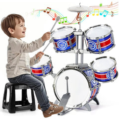 M SANMERSEN kids drum set bass drum with pedal supports rhythmic play for toddlers.