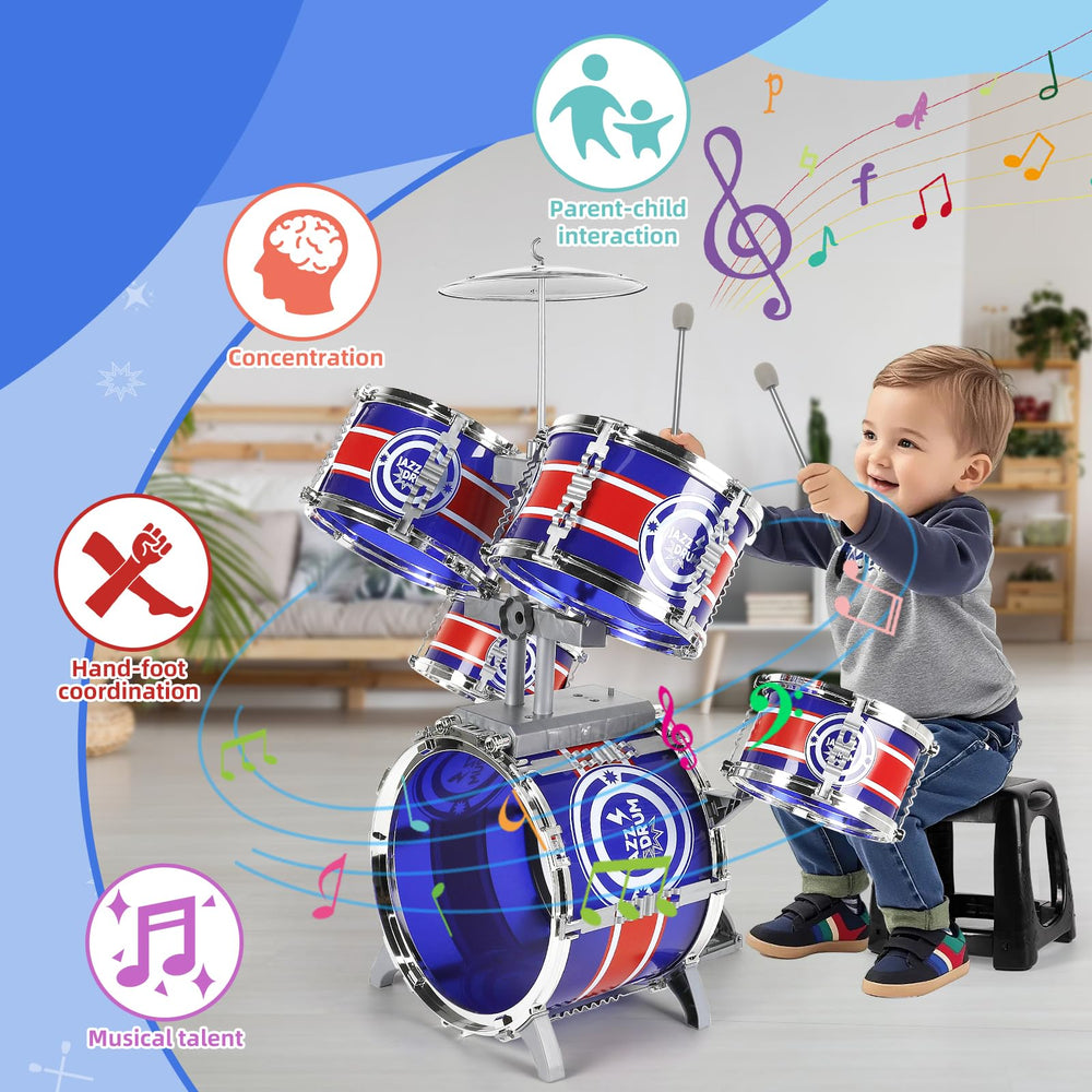 M SANMERSEN kids drum set stool provides stable seating for juniors.