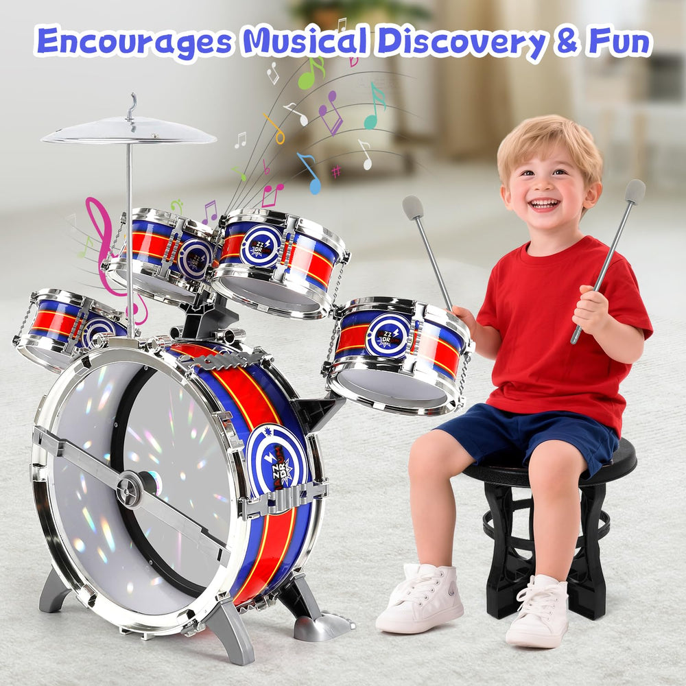 M SANMERSEN drum set cymbal view, adding expressive sounds to encourage creative play.