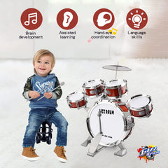 M SANMERSEN 5-piece drum set with cymbal ideal for early music exploration.