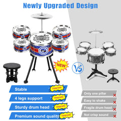 M SANMERSEN kids drumsticks blue with soft tips for gentle, comfortable play