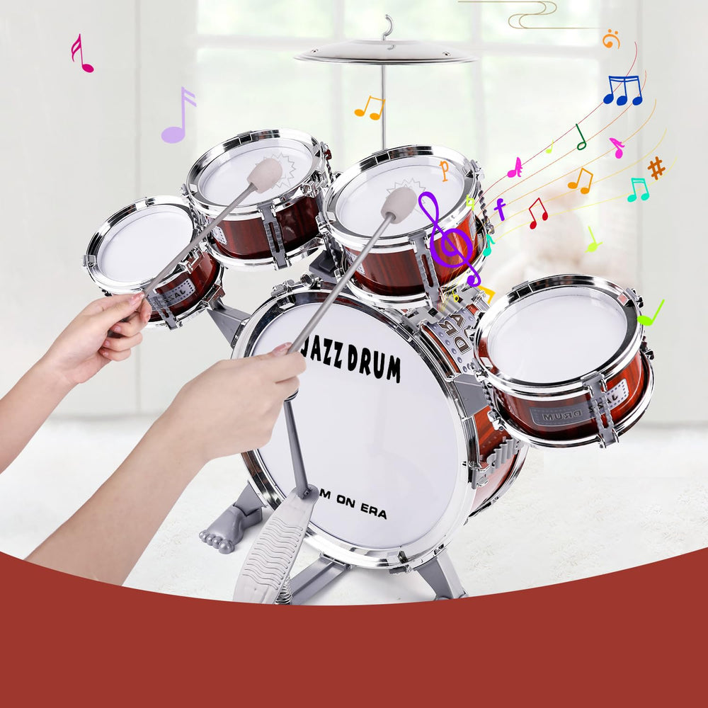 M SANMERSEN soft-head drumsticks enable gentle taps for small hands.