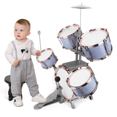 M SANMERSEN Drum Set packaging shows easy unboxing and quick setup