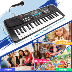 M SANMERSEN Kids Piano microphone behind keyboard for singing along