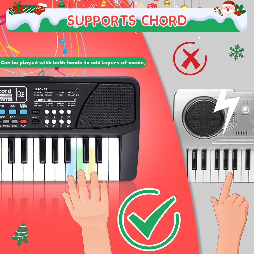 M SANMERSEN kids piano stereo speakers deliver richer sound for small room play.