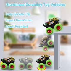 M SANMERSEN Monster Truck green side view with durable wheels.