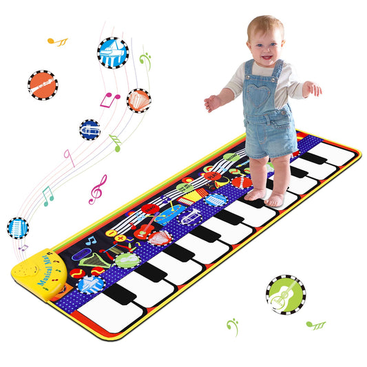M SANMERSEN musical piano mat for toddlers in action, encouraging joyful feet and hands play