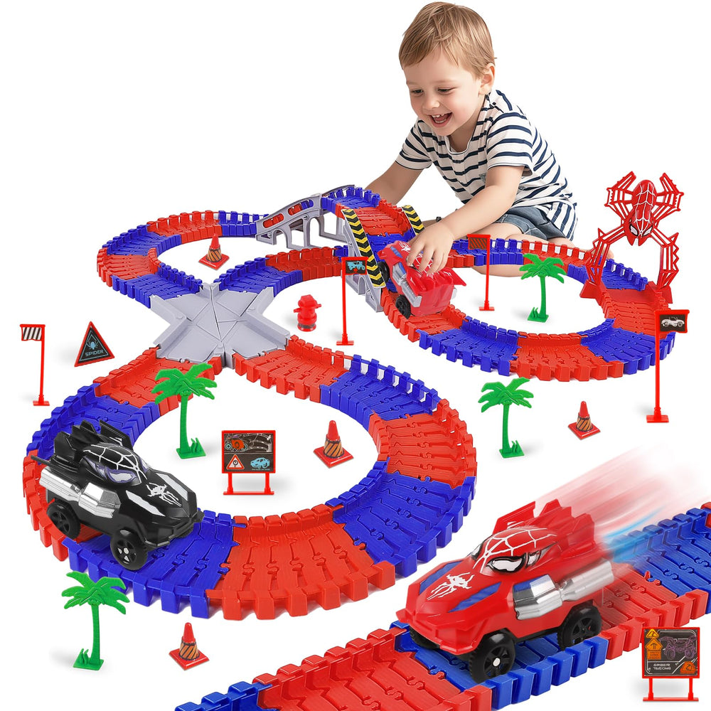M SANMERSEN Spider Race Track with 212 pieces for creative play and problem solving.