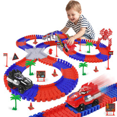 M SANMERSEN Spider Race Track with 212 pieces for creative play and problem solving.