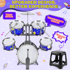 M SANMERSEN toddler drum set with cymbal supports lively percussion play.