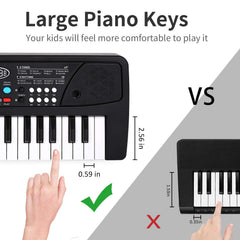 M SANMERSEN wood-grain keys add a real-piano feel while playing.