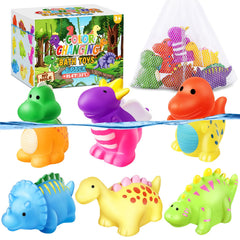 Macaloca color-changing dinosaur toy close-up for sensory bath play