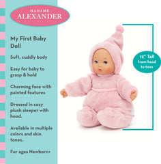 Madame Alexander soft vinyl head for easy grasp and safe play