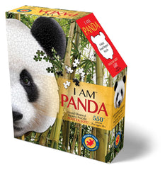 Madd Capp I AM Panda thick puzzle pieces close-up highlighting sturdy construction.