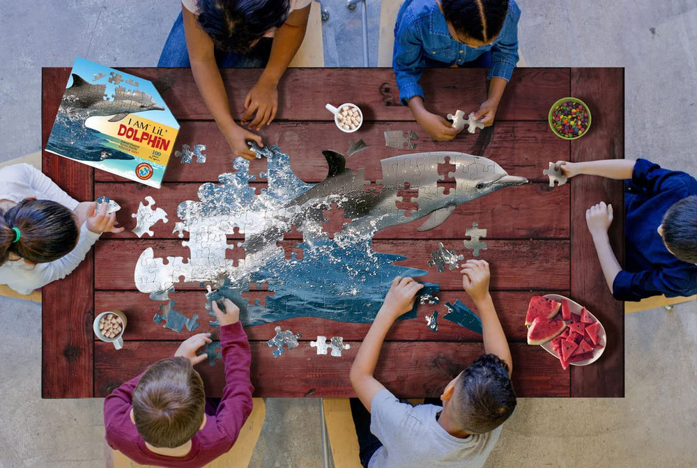 Madd Capp Lil Dolphin puzzle with fold-out poster side for display