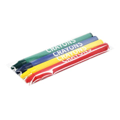 Madisi Crayons with cellophane wrappers keep colors organized and fresh.