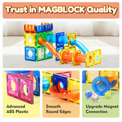 MAGBLOCK round-edge safety design protects little hands during construction