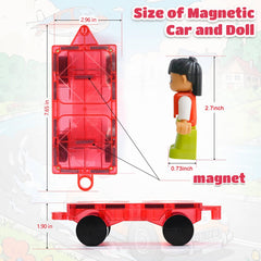 MAGBLOCK two magnetic figures attach to tiles for imaginative role-play.