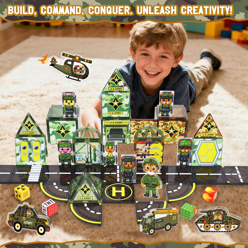 Magbubp magnetic tiles connect easily for tall, stable structures