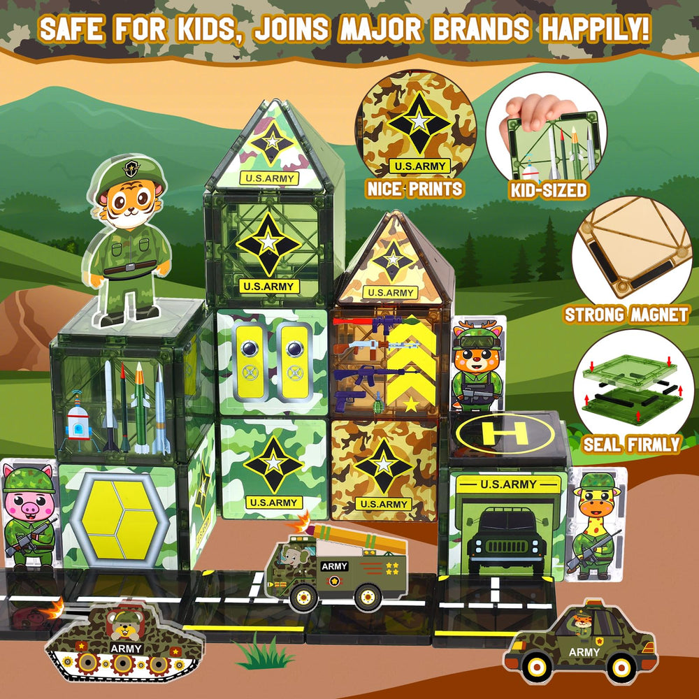 Magbubp army plane and missile truck encourage hands-on construction