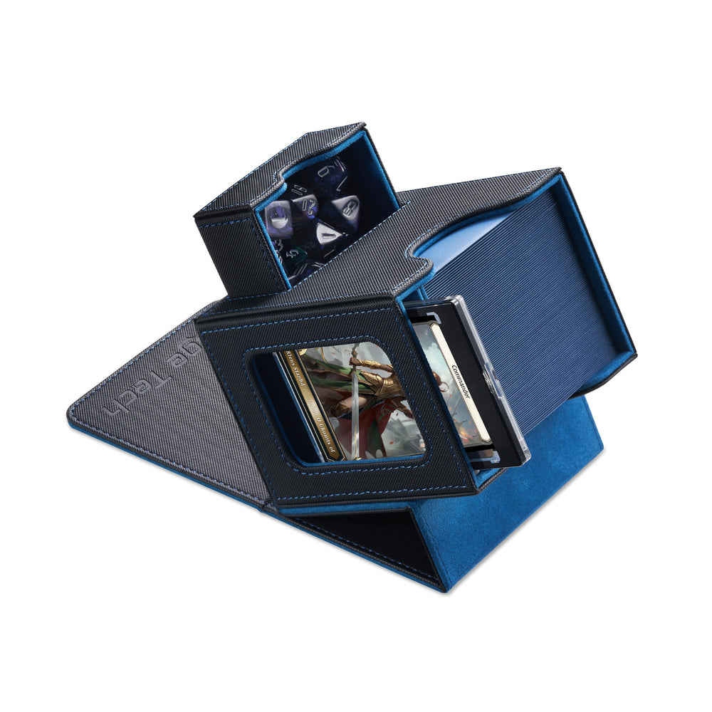Mage Tech card box with magnet closure for secure travel and storage.