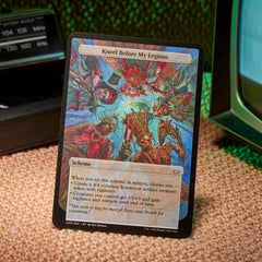 Deck box for Duskmourn Jump Scare holds 100 sleeved cards for organization.