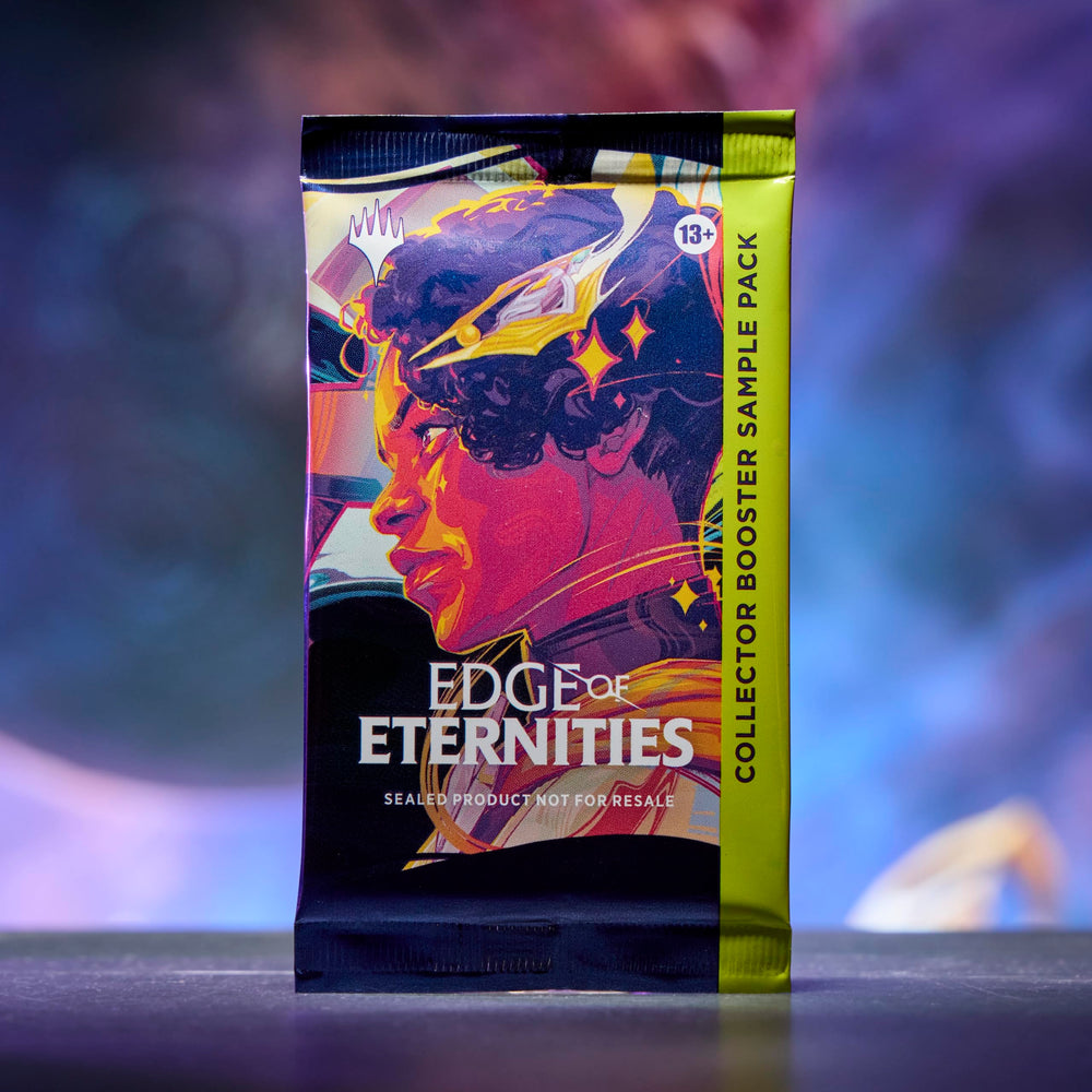 Edge of Eternities Collector Booster Sample Pack showing special treatment cards for rare or foil cards