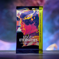 Edge of Eternities Collector Booster Sample Pack showing special treatment cards for rare or foil cards