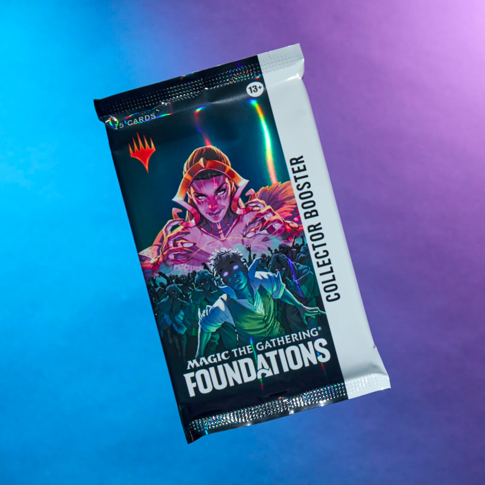 Magic: The Gathering Foundations borderless art foil highlights stunning art and special foil treatments.