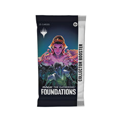 Magic: The Gathering Foundations Collector Booster pack showcases diverse cards for building a powerful collection.