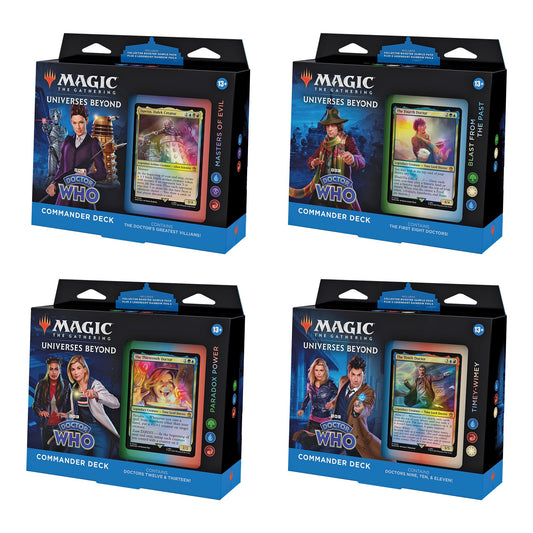 Magic: The Gathering Doctor Who Deck Bundle front cover with iconic artwork for collectors
