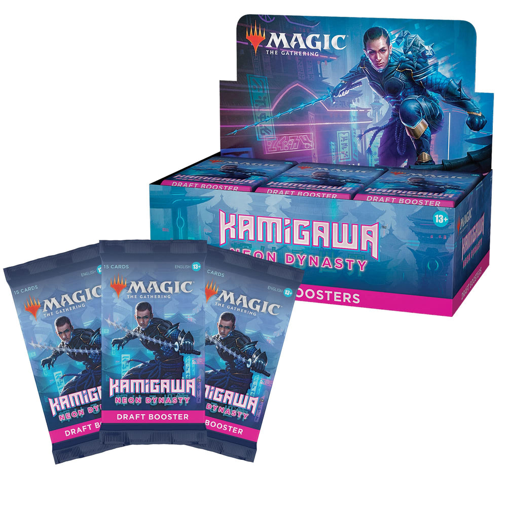 Magic: The Gathering Kamigawa Neon Dynasty pack opening moment capturing anticipation.