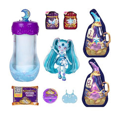 Magic Mixies Pixlings bottle reveal shows bubbling blue potion for hands-on discovery